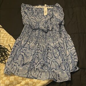 Glam Blue Strapless Dress